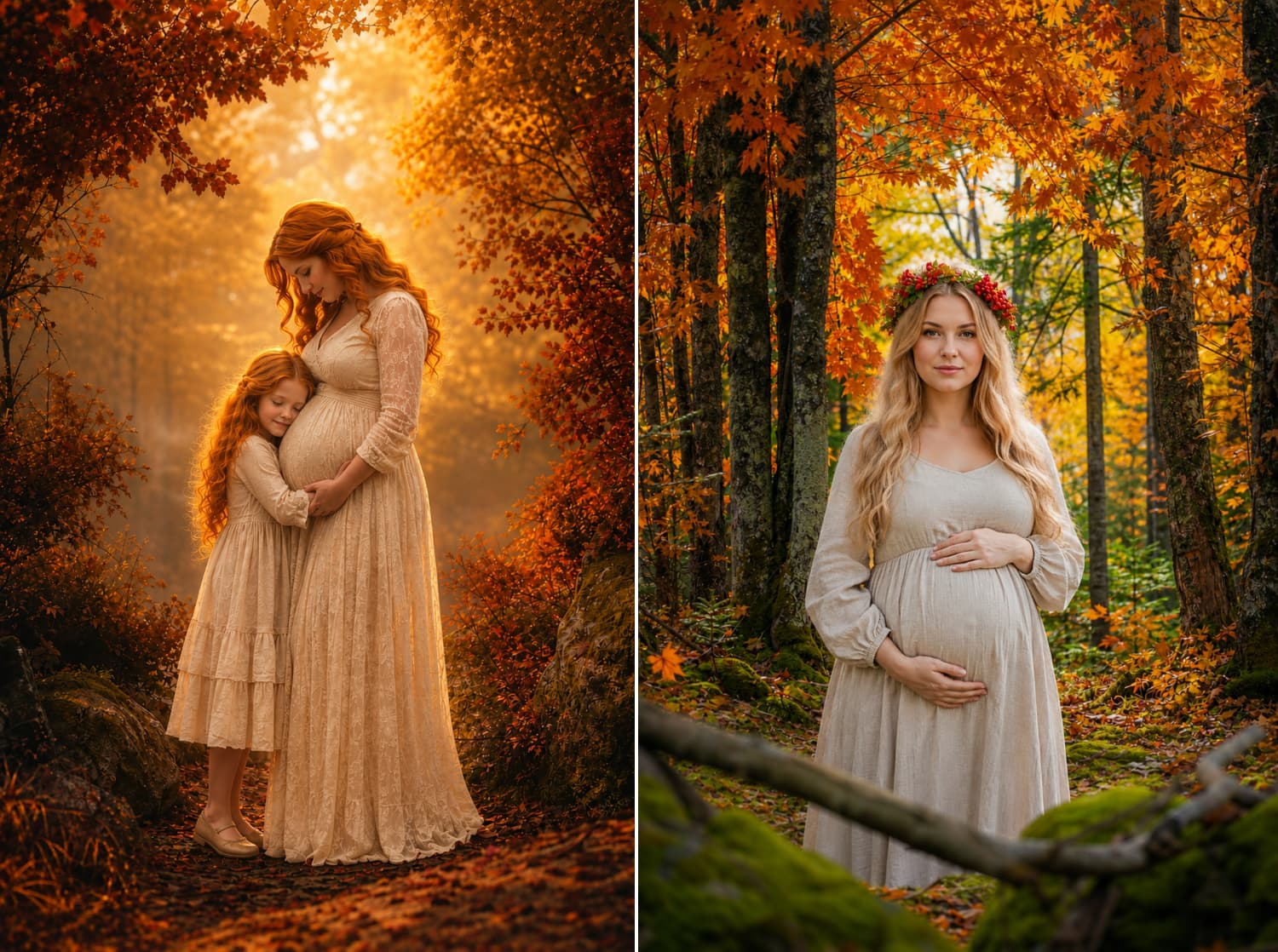 50 Autumn Forest Digital Backdrops, Fall Photography Background Bundle, Woodland Portrait Scenes,  Maternity, Child, Family Photoshoot - Thumbnail 7