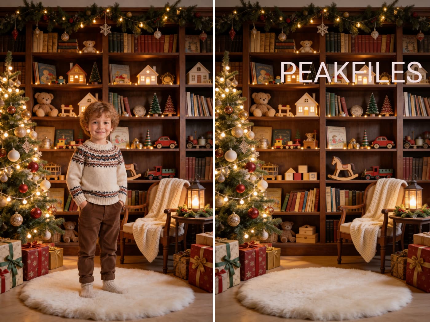 60 Christmas Nursery Digital Backdrops, Vintage Toy Set for Baby Photography - Thumbnail 3