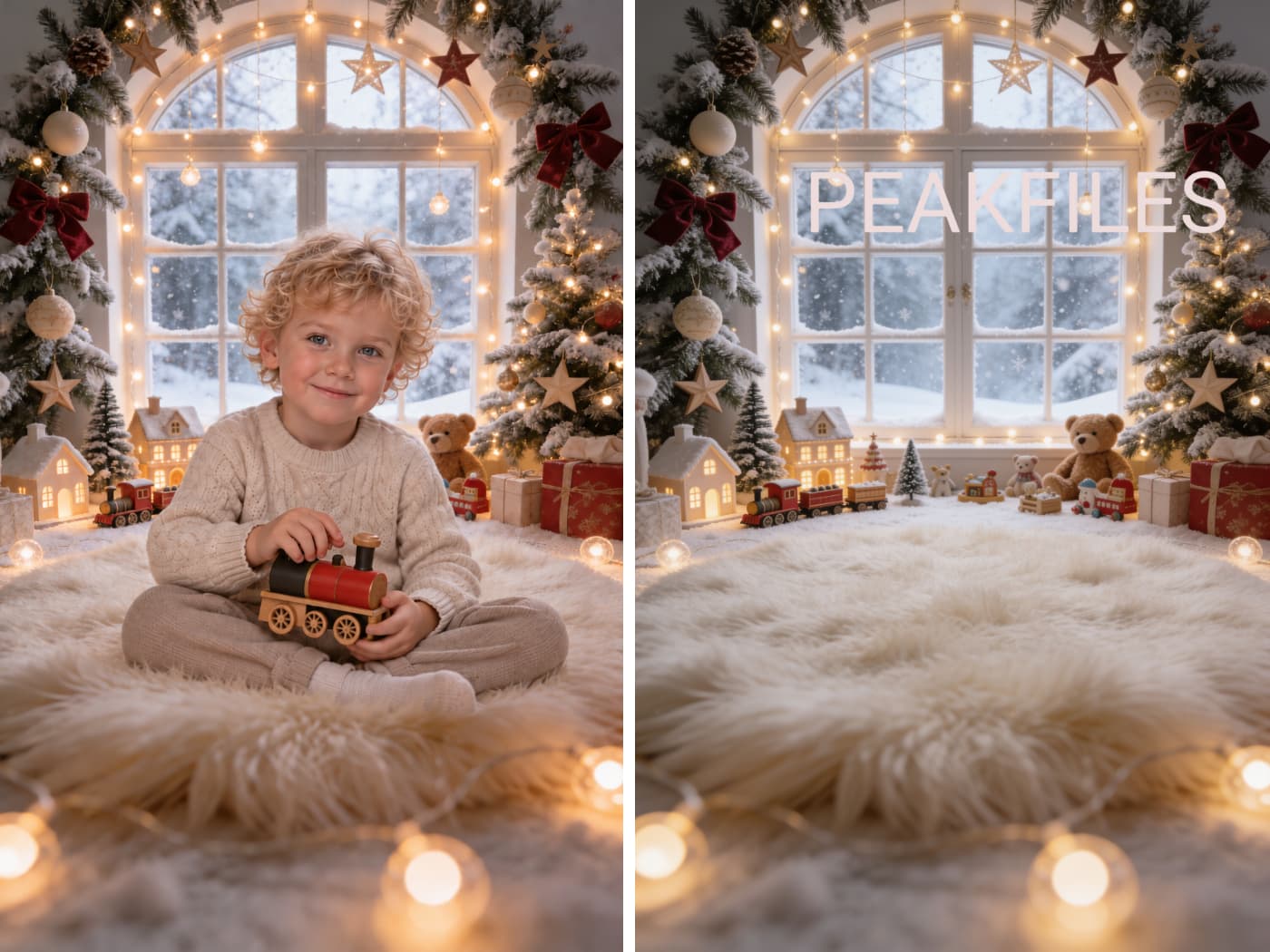 60 Christmas Nursery Digital Backdrops, Vintage Toy Set for Baby Photography - Thumbnail 4