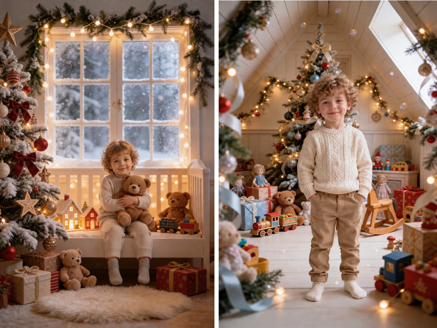 60 Christmas Nursery Digital Backdrops, Vintage Toy Set for Baby Photography - Thumbnail 6