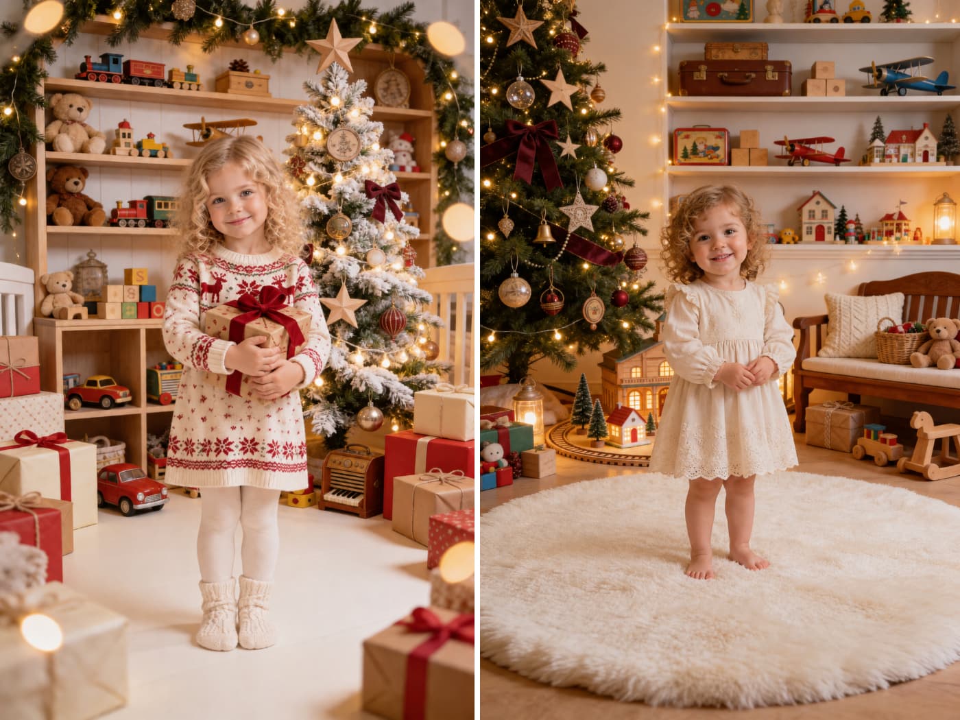 60 Christmas Nursery Digital Backdrops, Vintage Toy Set for Baby Photography - Thumbnail 8
