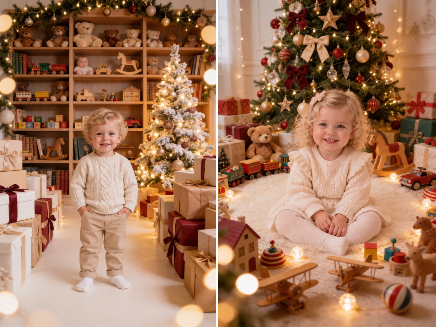 60 Christmas Nursery Digital Backdrops, Vintage Toy Set for Baby Photography - Thumbnail 9