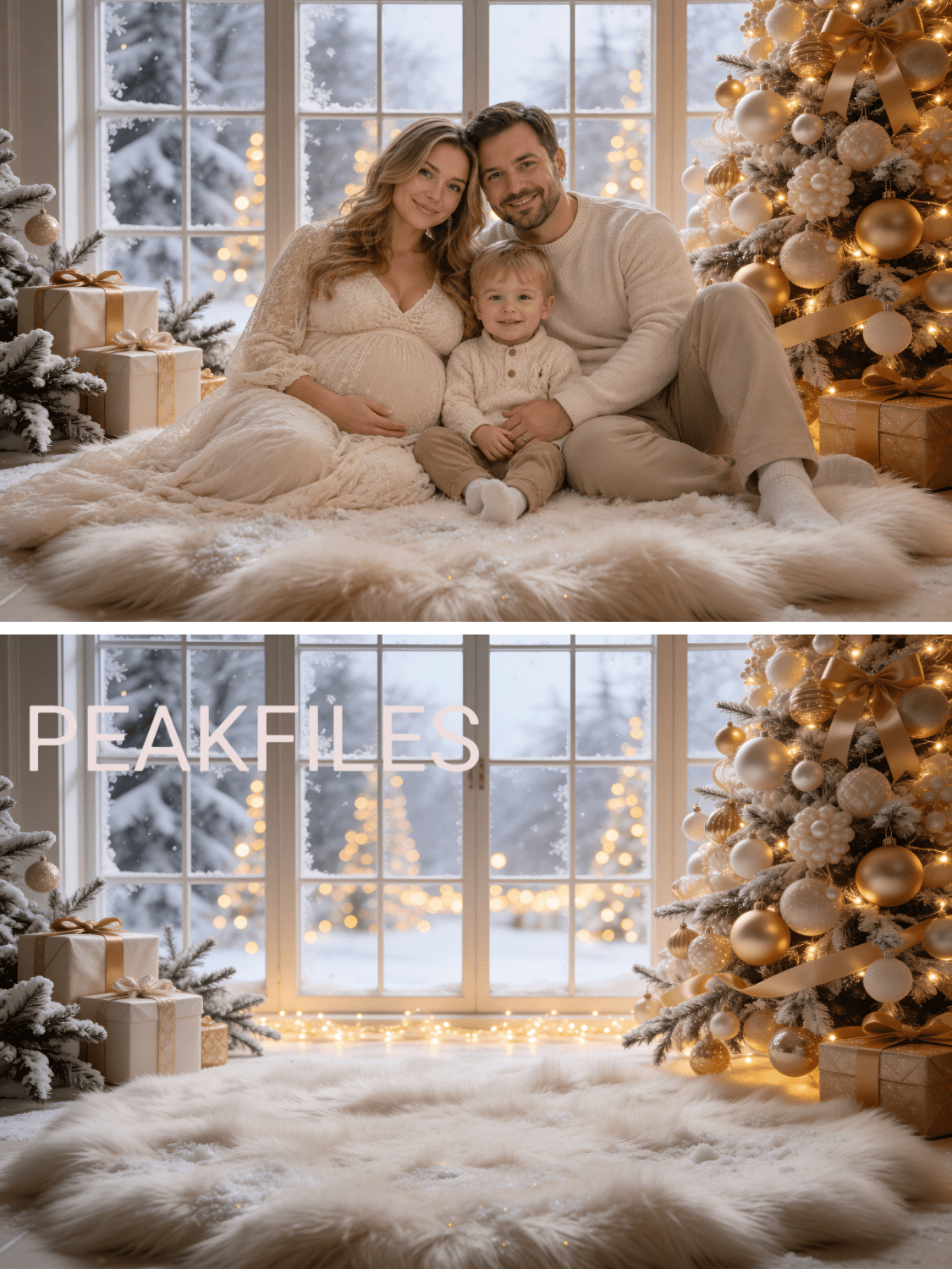 45 Gold Christmas Digital Backdrops, JPG, Horizontal & Vertical Formats - Thumbnail 2
