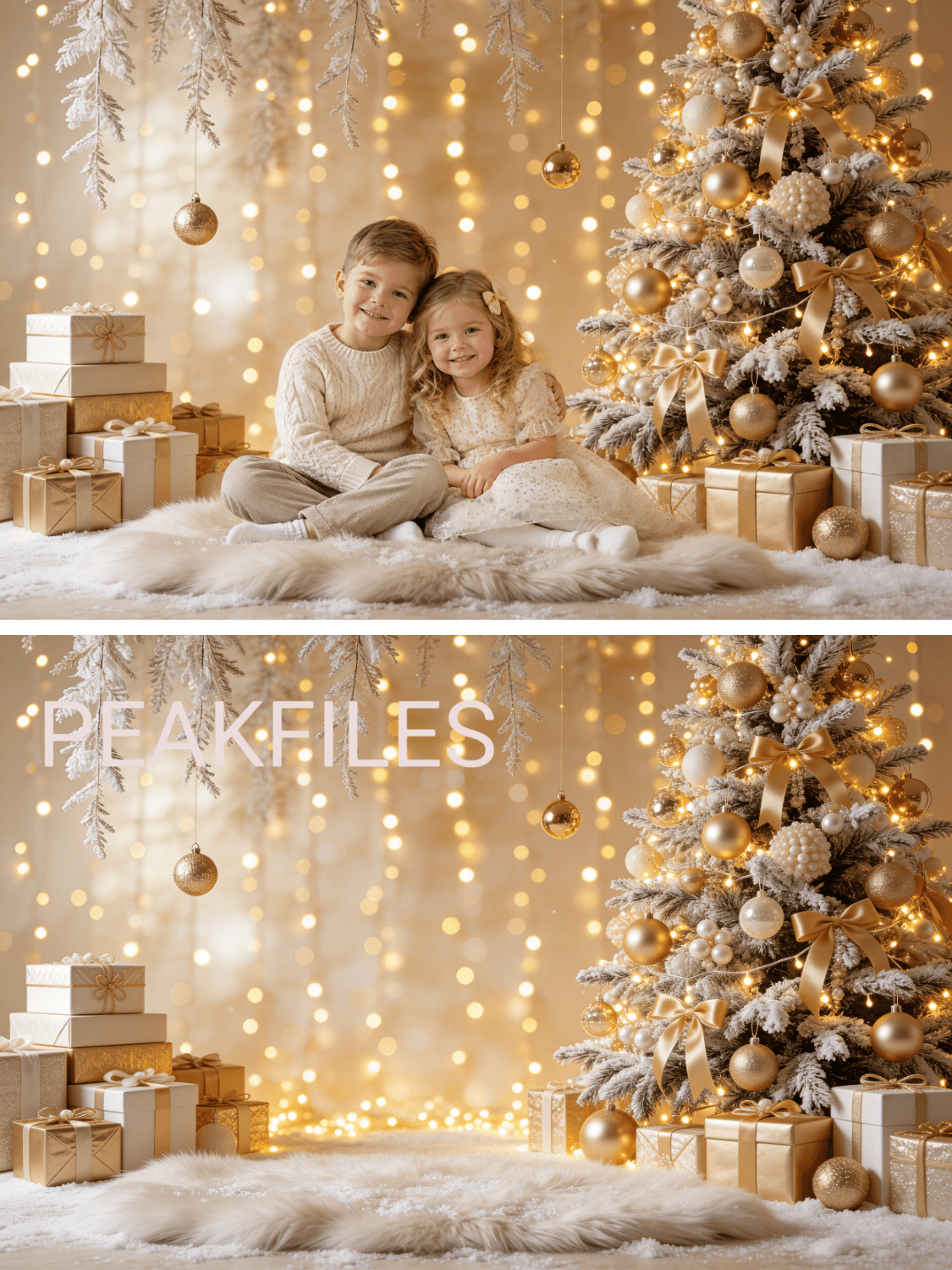 45 Gold Christmas Digital Backdrops, JPG, Horizontal & Vertical Formats - Thumbnail 3