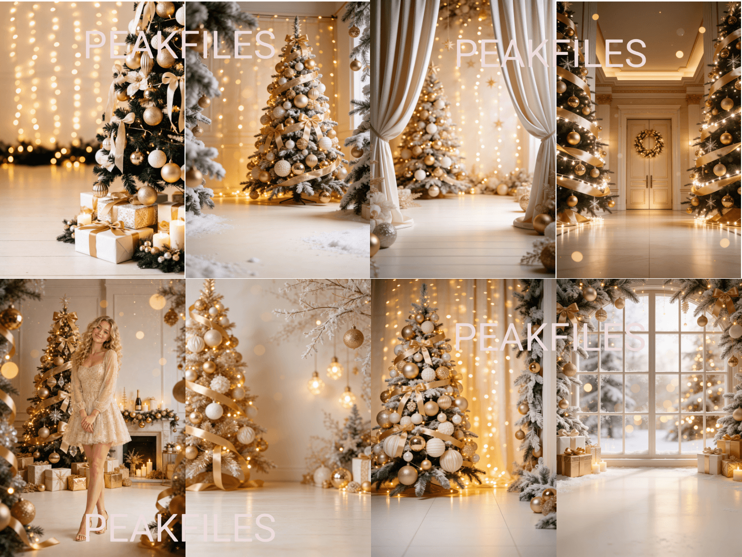 45 Gold Christmas Digital Backdrops, JPG, Horizontal & Vertical Formats - Thumbnail 8