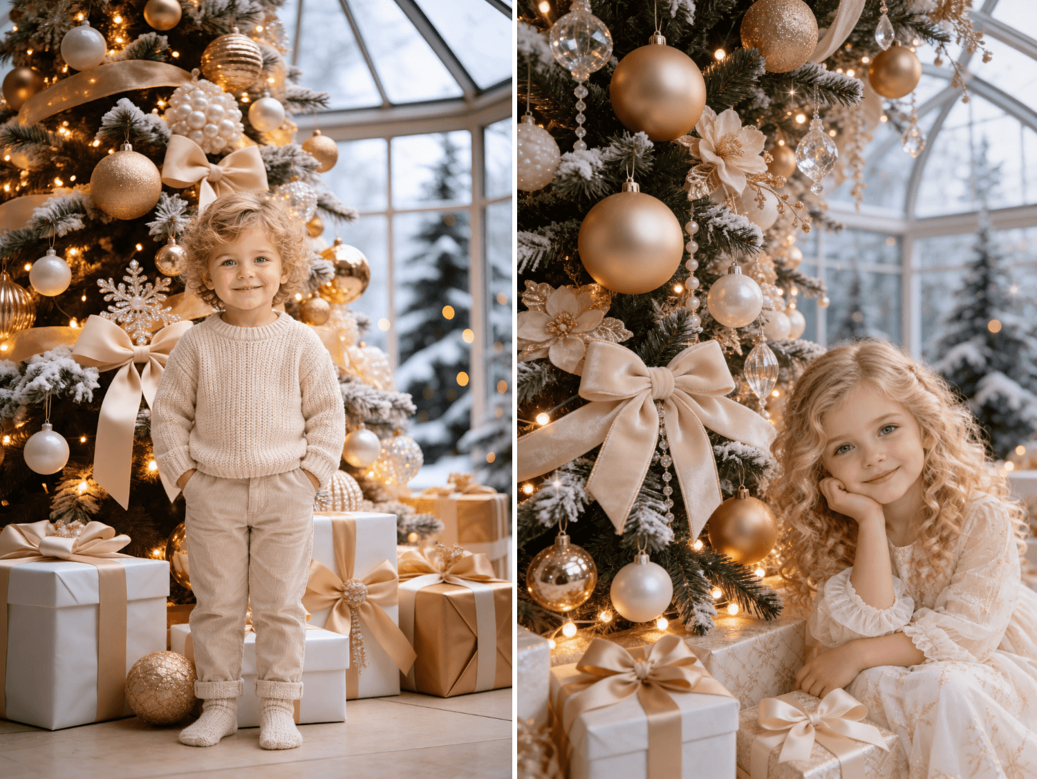 Christmas Conservatory Digital Backdrops | Holiday Photo Background - Thumbnail 7