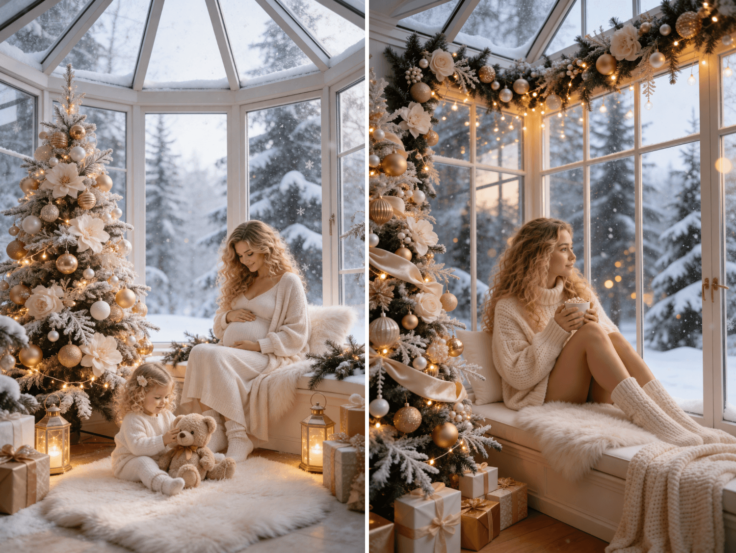 Christmas Conservatory Digital Backdrops | Holiday Photo Background - Thumbnail 9