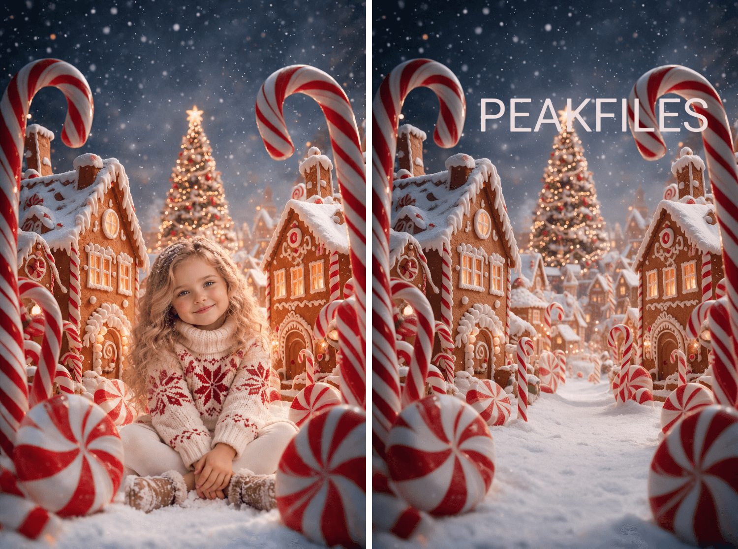 30 Gingerbread Village Digital Backdrops, Christmas Photo Backgrounds - Thumbnail 2