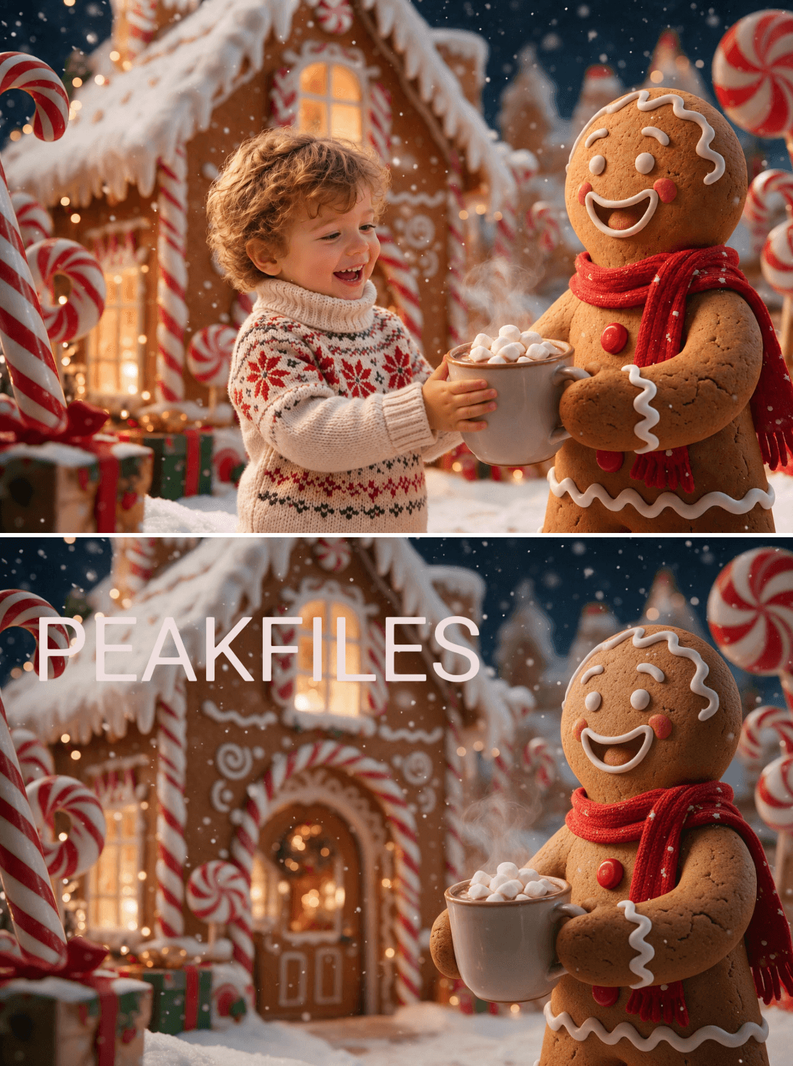 30 Gingerbread Village Digital Backdrops, Christmas Photo Backgrounds - Thumbnail 3