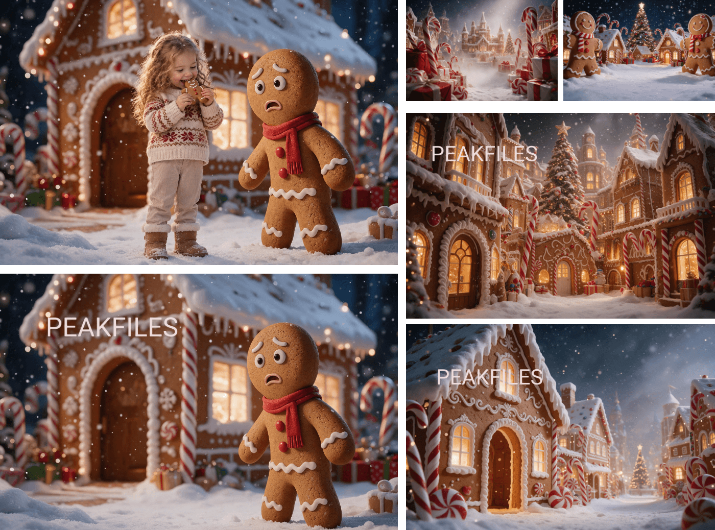 30 Gingerbread Village Digital Backdrops, Christmas Photo Backgrounds - Thumbnail 5