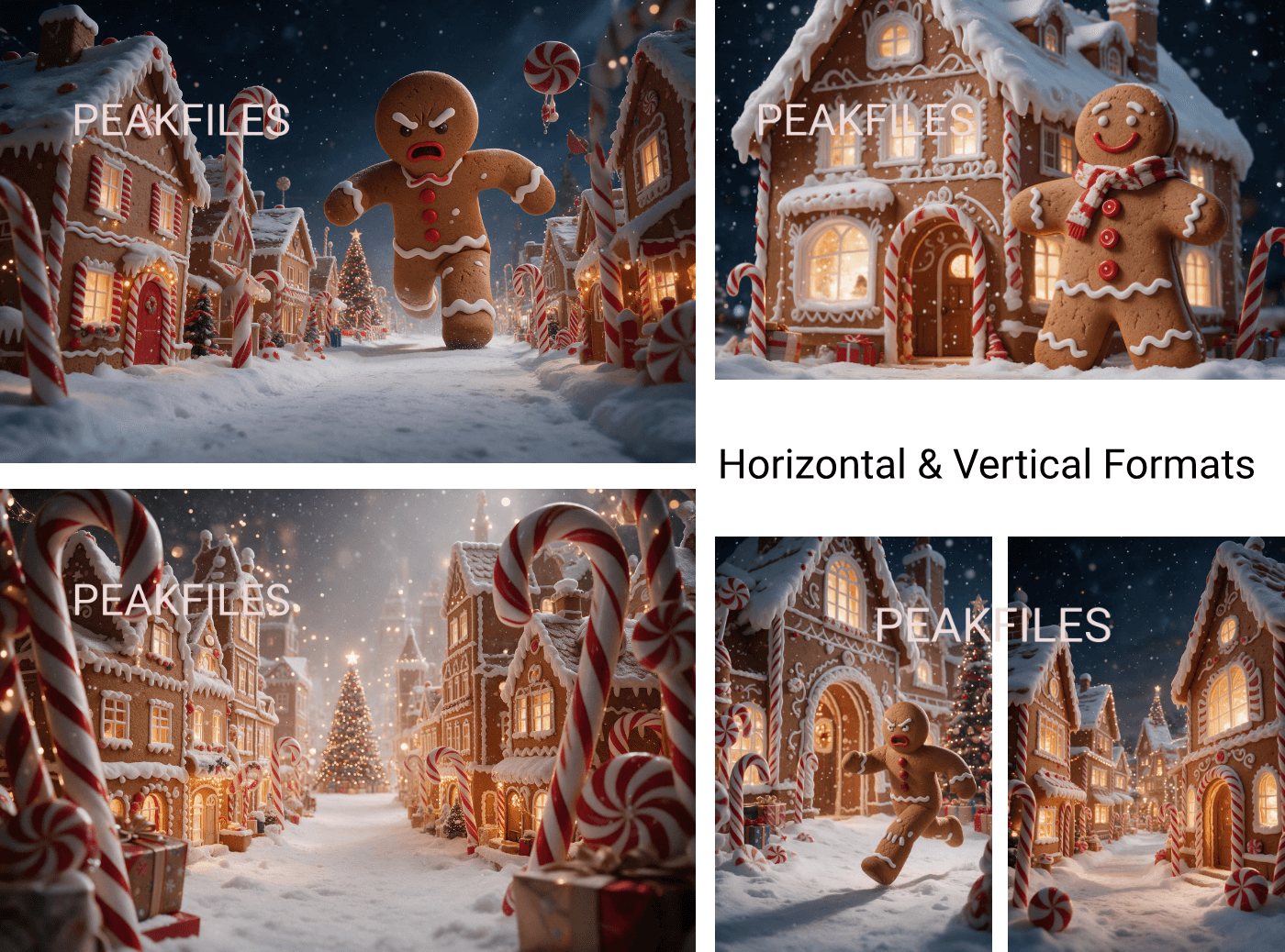 30 Gingerbread Village Digital Backdrops, Christmas Photo Backgrounds - Thumbnail 7
