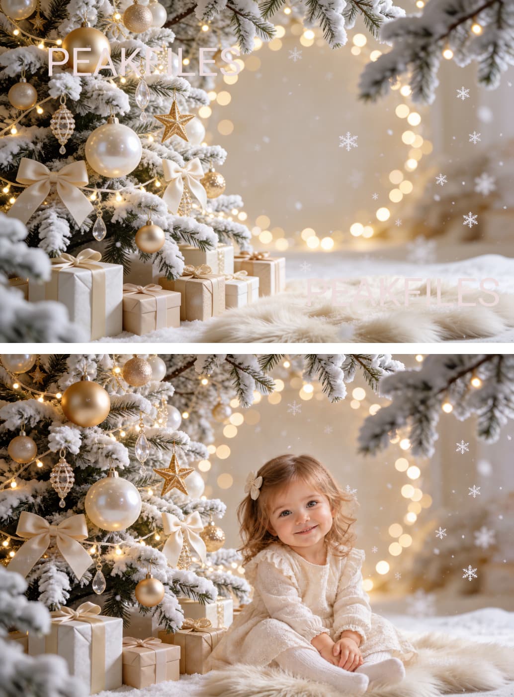 50 Beige Christmas Digital Backdrops for Photography - Thumbnail 2