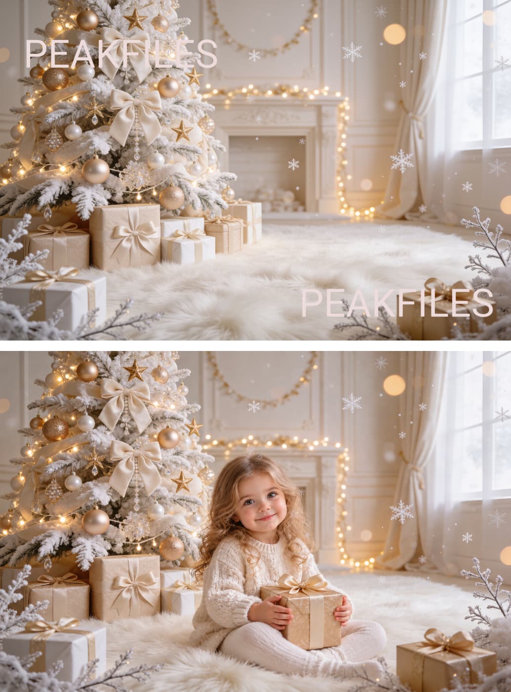 50 Beige Christmas Digital Backdrops for Photography - Thumbnail 3