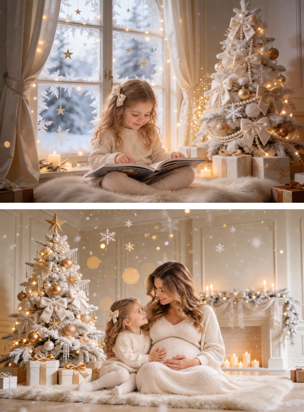50 Beige Christmas Digital Backdrops for Photography - Thumbnail 4