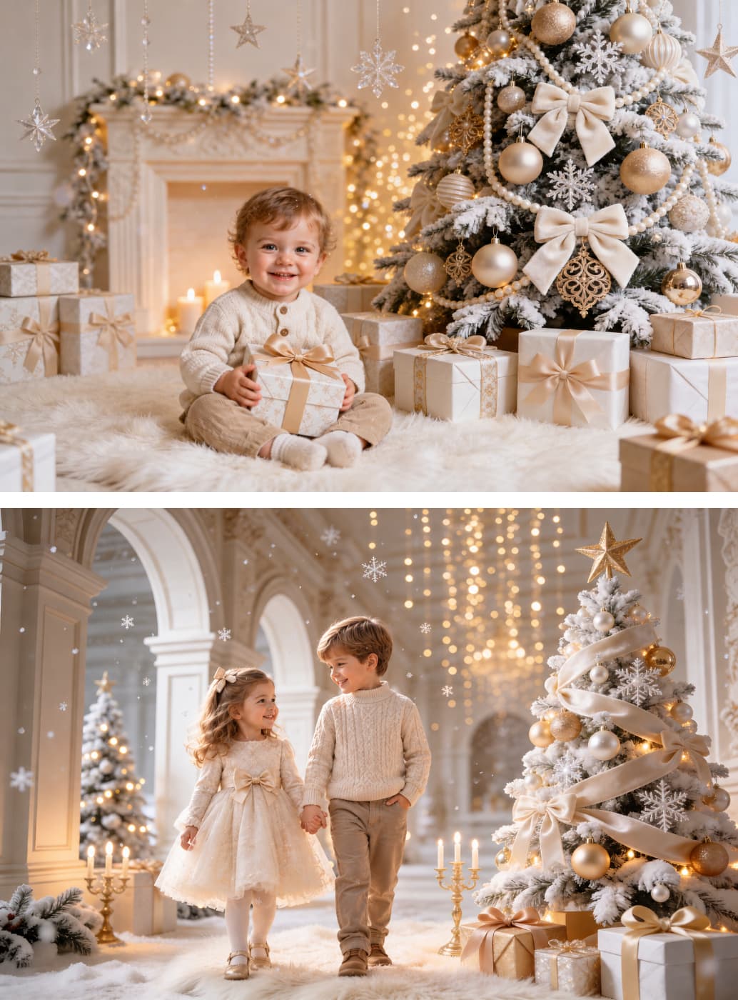 50 Beige Christmas Digital Backdrops for Photography - Thumbnail 5