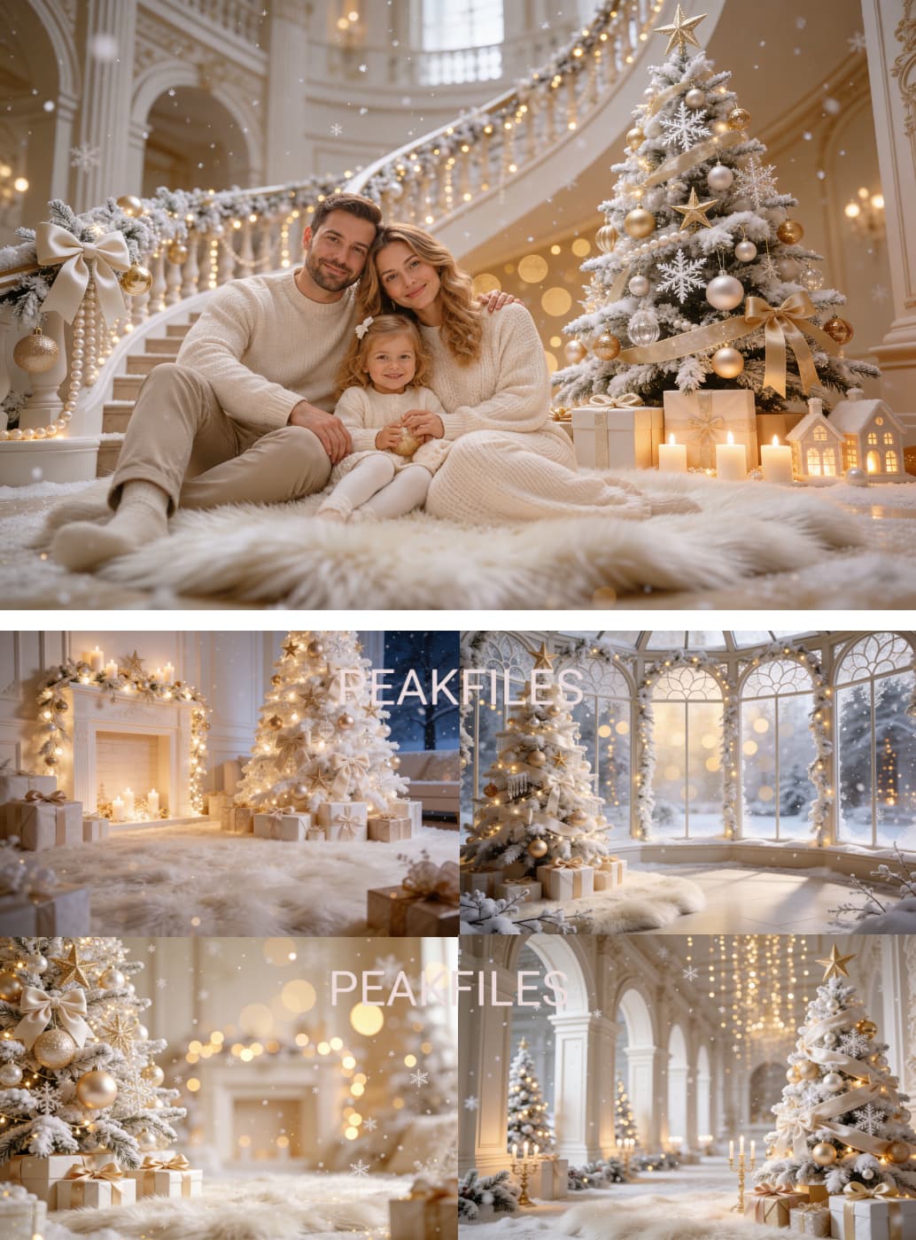 50 Beige Christmas Digital Backdrops for Photography - Thumbnail 8