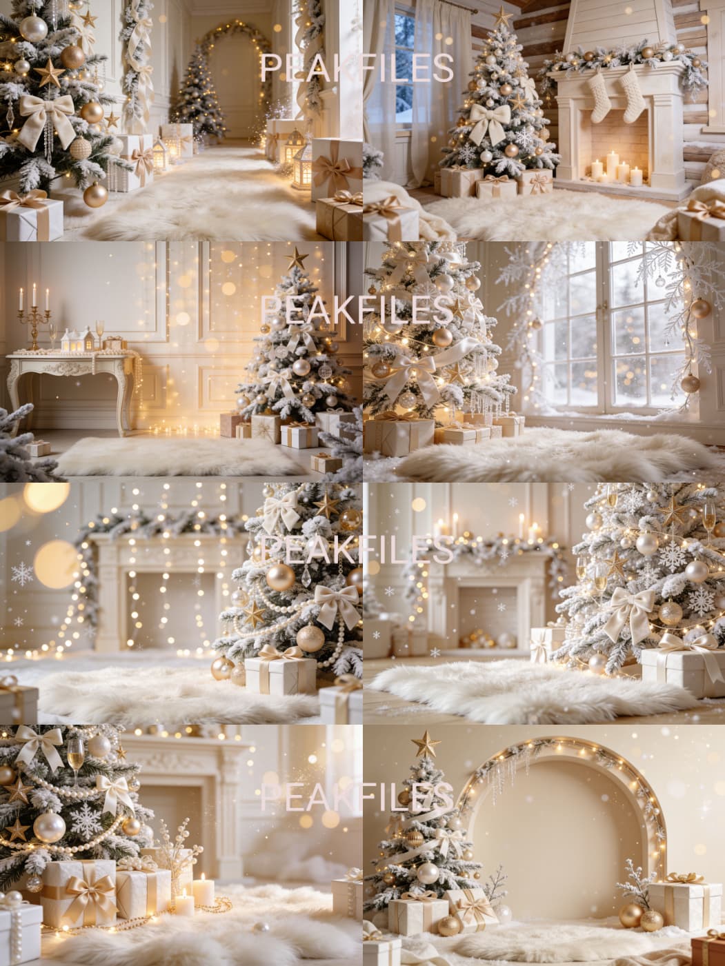 50 Beige Christmas Digital Backdrops for Photography - Thumbnail 9