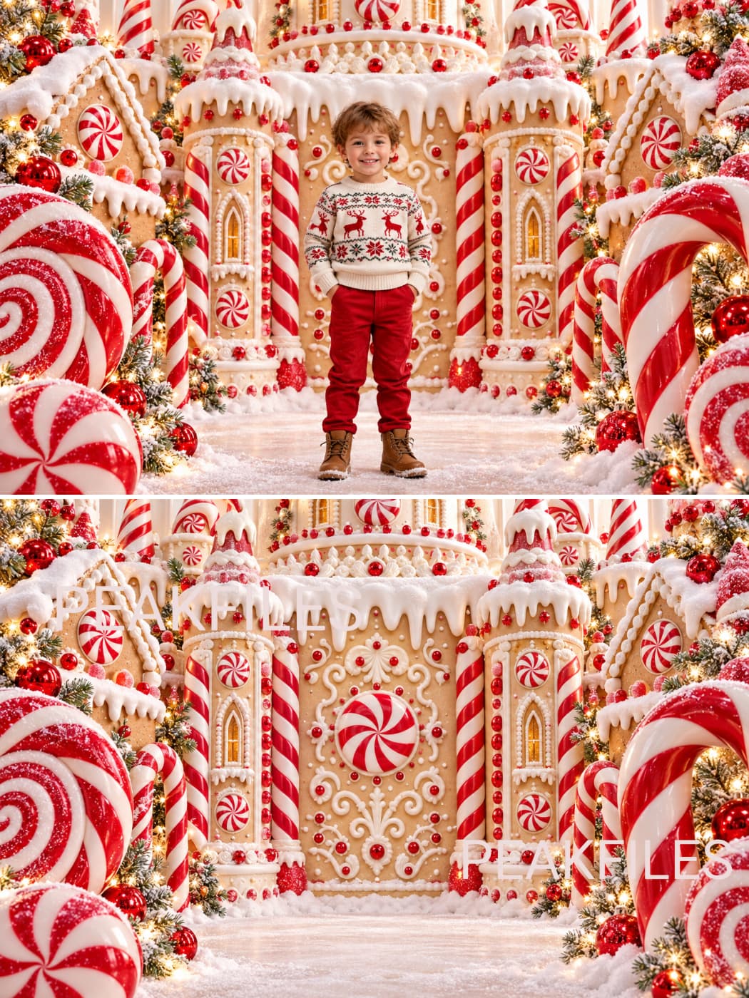Candy Cane Christmas Backdrops, Peppermint Wonderland Digital Backgrounds, Kids Holiday Photography Set, 35 JPG - Thumbnail 3