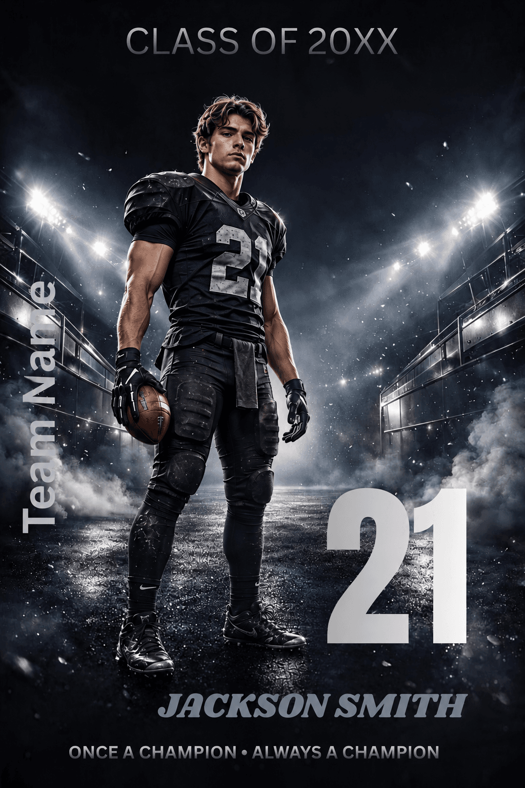 Editable Sports Poster Template, Canva Athlete Portrait, Custom Jersey Number, Team Banner, Graduation Design - Thumbnail 4