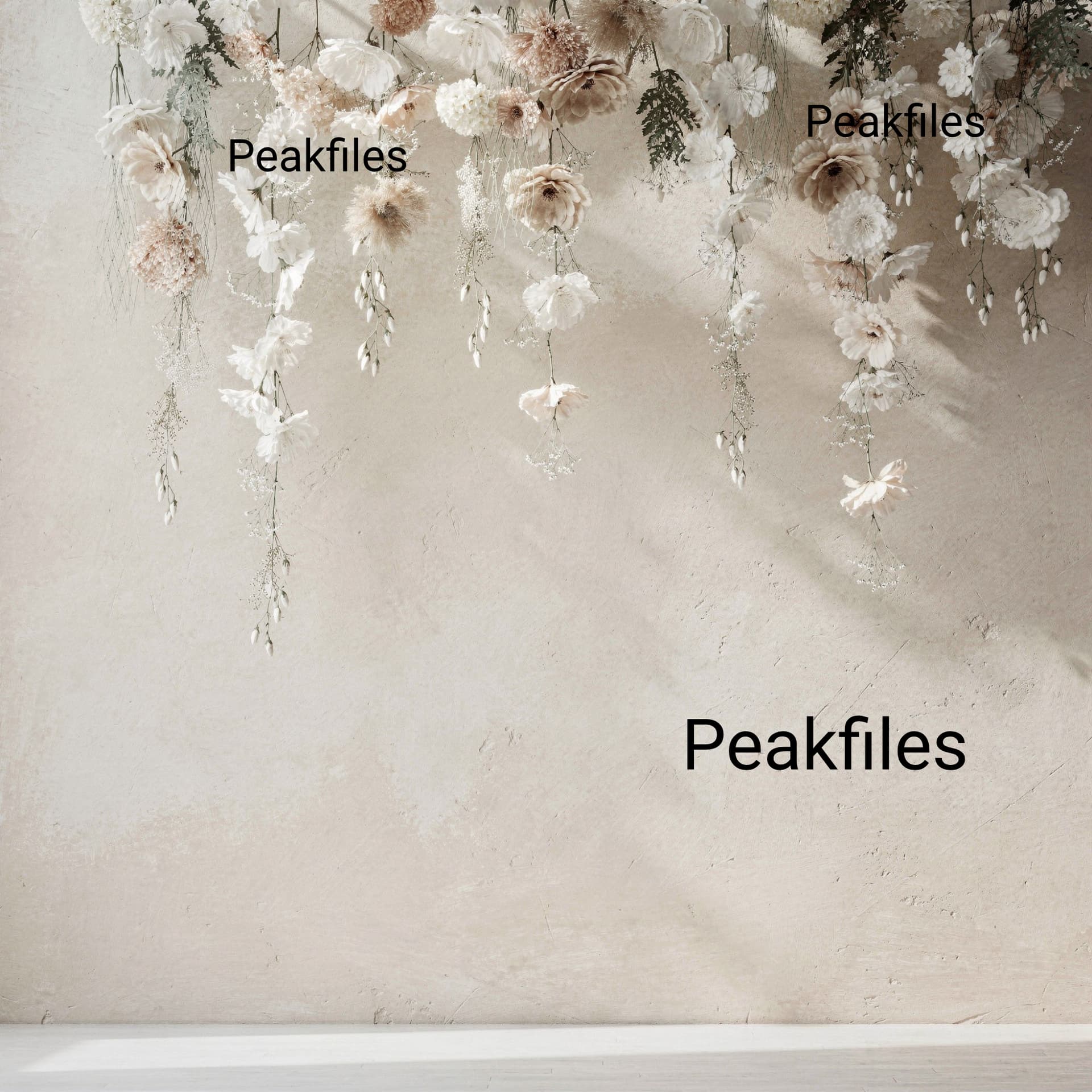 Neutral Floral Photography Backdrop, Spring Flower Wall, Beige Studio Background, Newborn & Portrait Props - Thumbnail 2