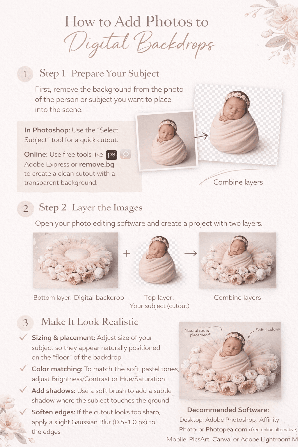 Little Pilot Newborn Backdrop, Vintage Airplane Baby Photography Background, Hot Air Balloon Clouds Prop, Neutral Studio Setup - Thumbnail 3