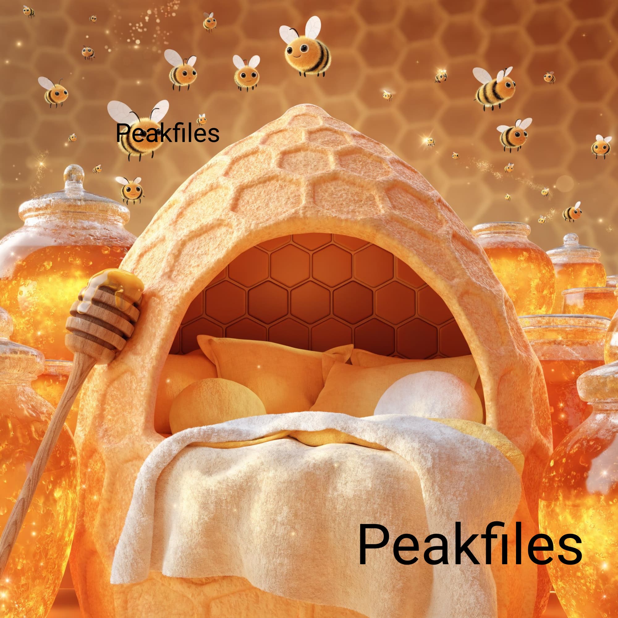 Honey Bee Newborn Digital Backdrop, Baby Honeycomb Bed, Cute Bee Theme Background, Warm Golden Nursery Photo Prop, Photoshop Composite