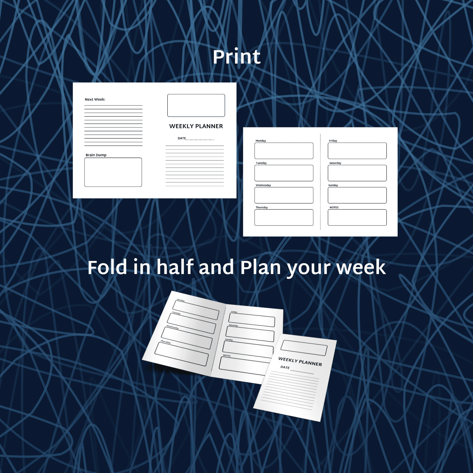 Weekly Bifold Planner – Minimal Printable A4 - Thumbnail 2