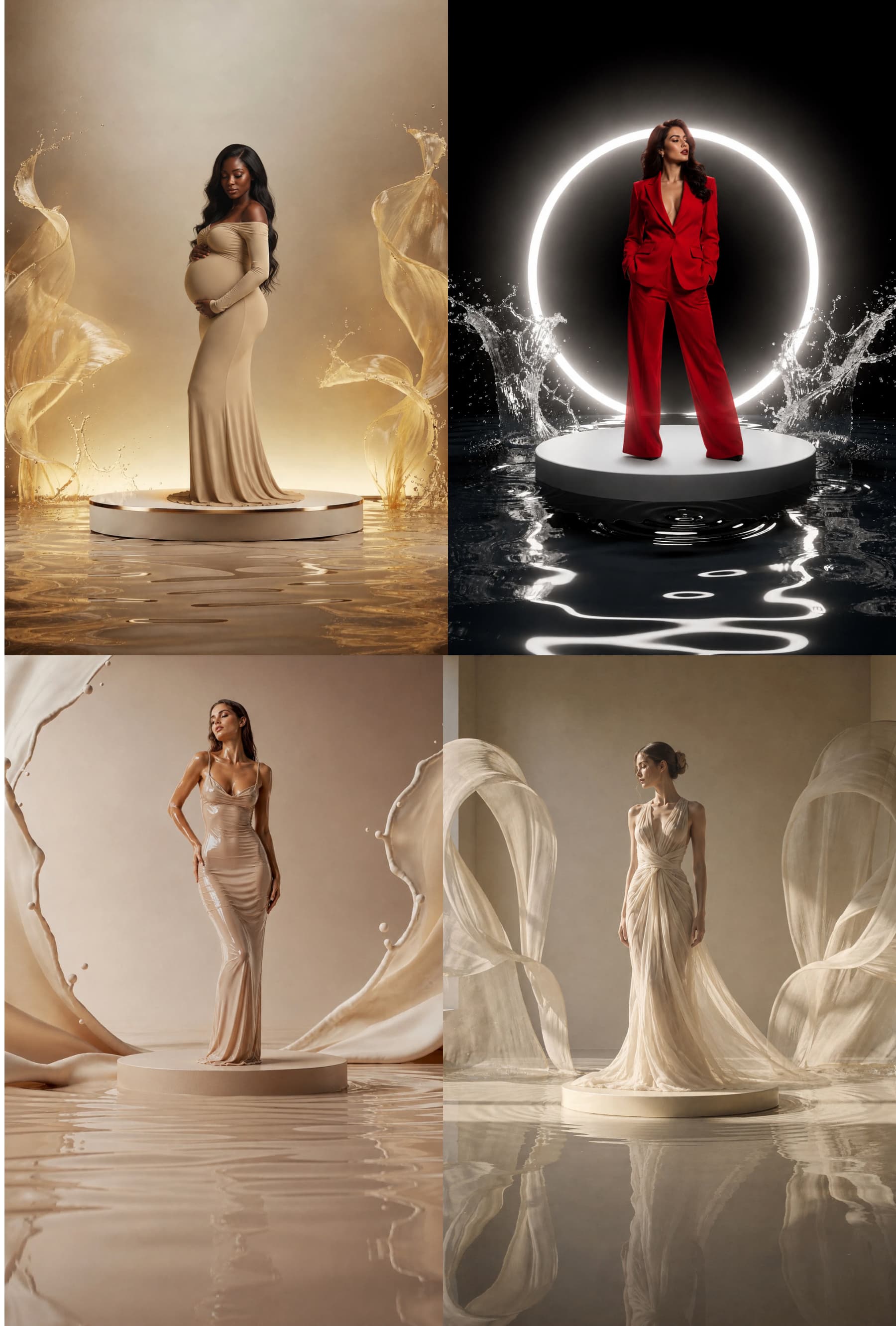 25 Water Splash Podium Digital Backdrops, Black Stage Spotlight Backgrounds, Fine Art Podium Set, Diverse Styles, Photoshop Composite JPG - Thumbnail 4