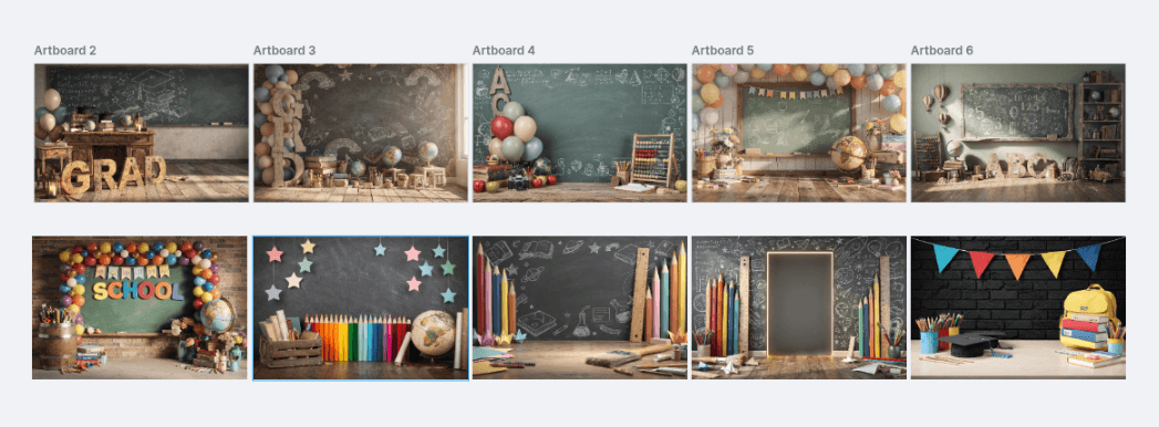Kindergarten Graduation Digital Backdrop | Colorful GRAD Letters | School Portrait PSD Overlay | Preschool Graduation Background | 10 JPGs - Thumbnail 8