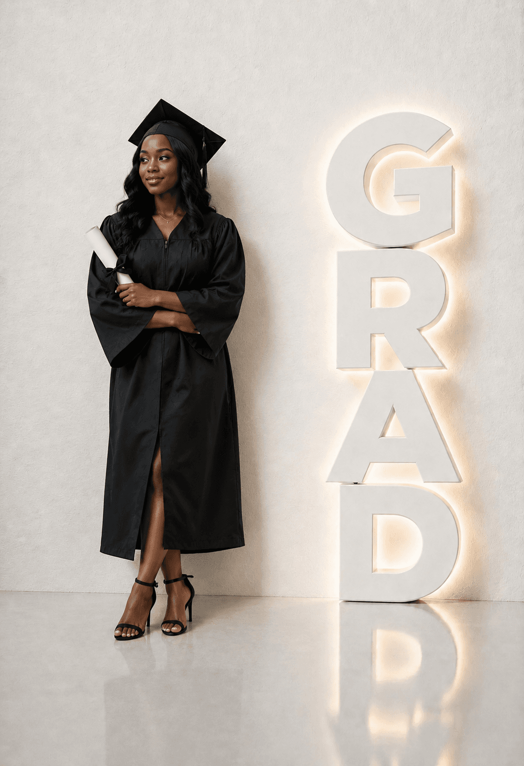 Graduation Digital Backdrop | 2026 Senior Photo Backgrounds with 3D GRAD Letters