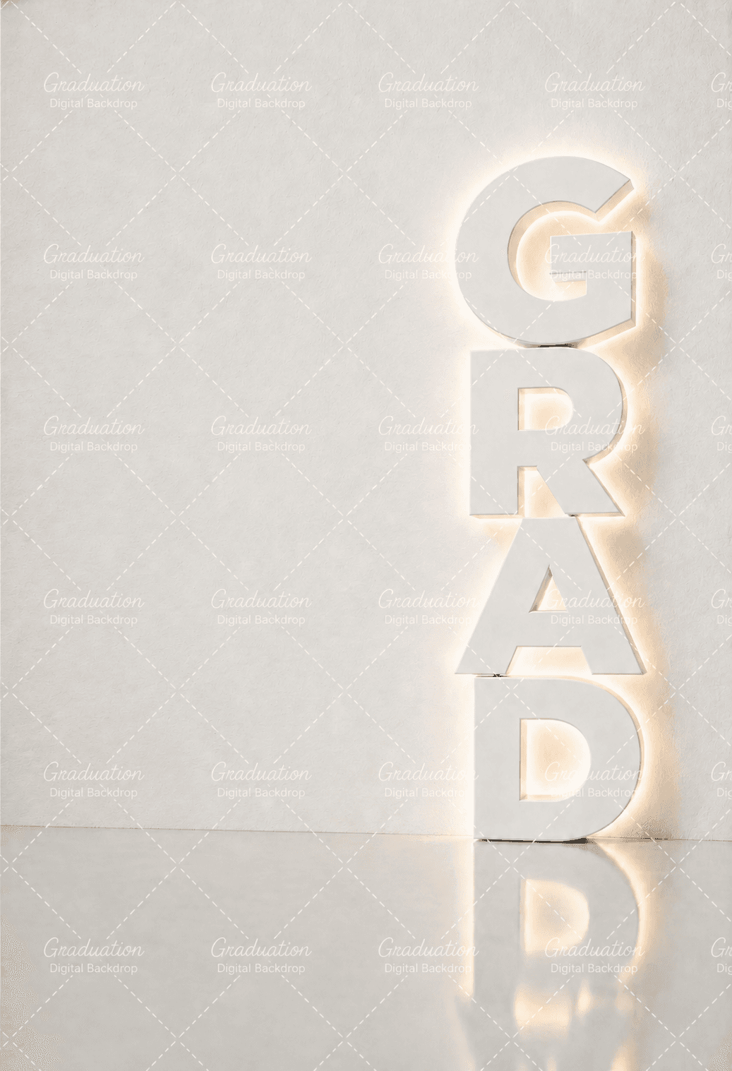Graduation Digital Backdrop | 2026 Senior Photo Backgrounds with 3D GRAD Letters - Thumbnail 3