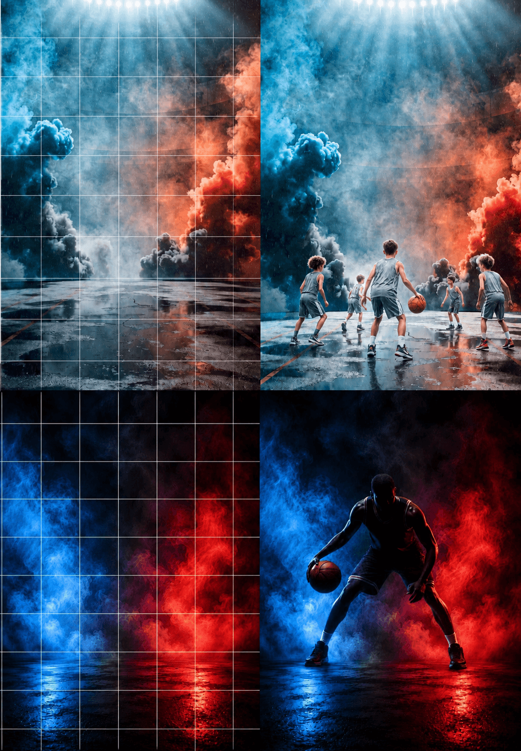50 Colorful Smoke Sports Digital Backdrops | Senior Night Athlete Portraits | JPG Background Bundle - Thumbnail 3