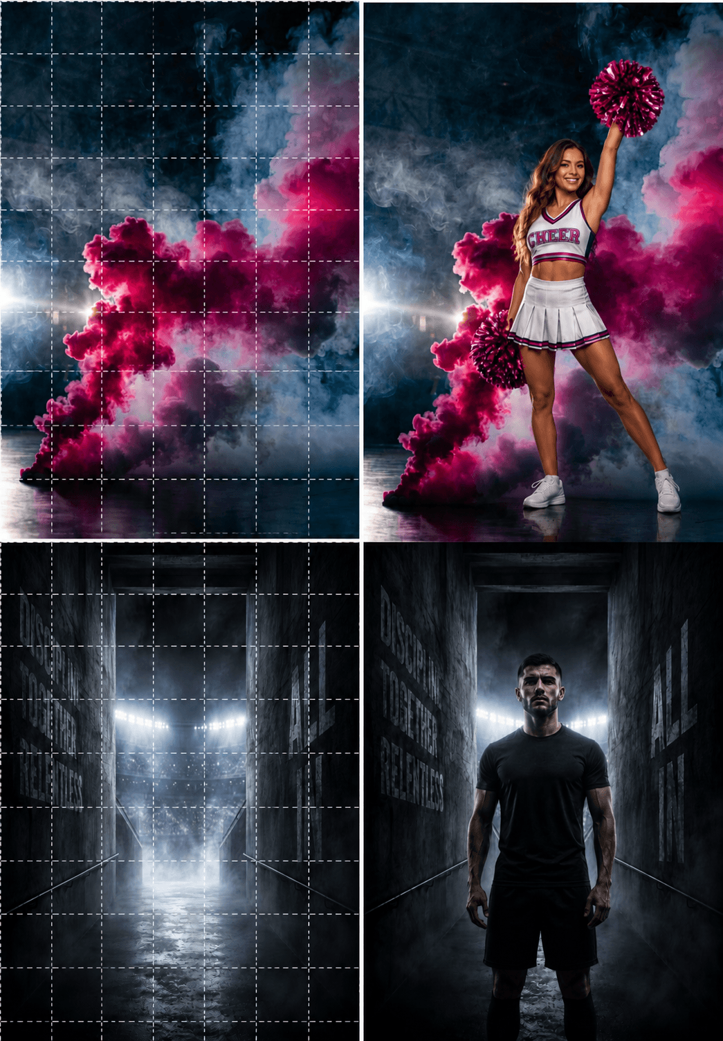 50 Colorful Smoke Sports Digital Backdrops | Senior Night Athlete Portraits | JPG Background Bundle - Thumbnail 4