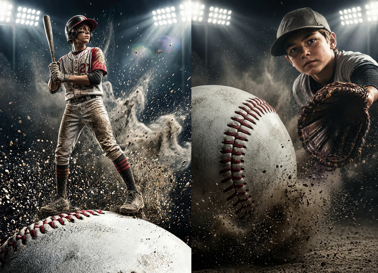 35 Baseball Light Digital Backdrops PNG JPG, Sports Photography Backgrounds, Editable Baseball Photoshop Templates, Sports Photo Backgrounds - Thumbnail 2