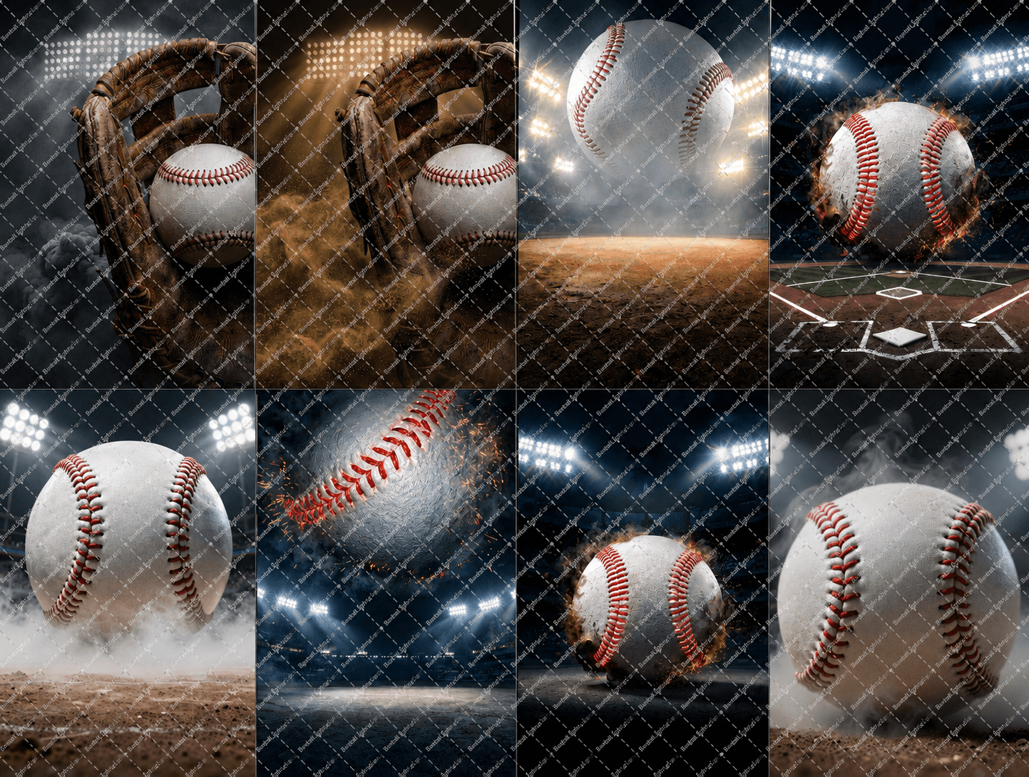 35 Baseball Light Digital Backdrops PNG JPG, Sports Photography Backgrounds, Editable Baseball Photoshop Templates, Sports Photo Backgrounds - Thumbnail 10