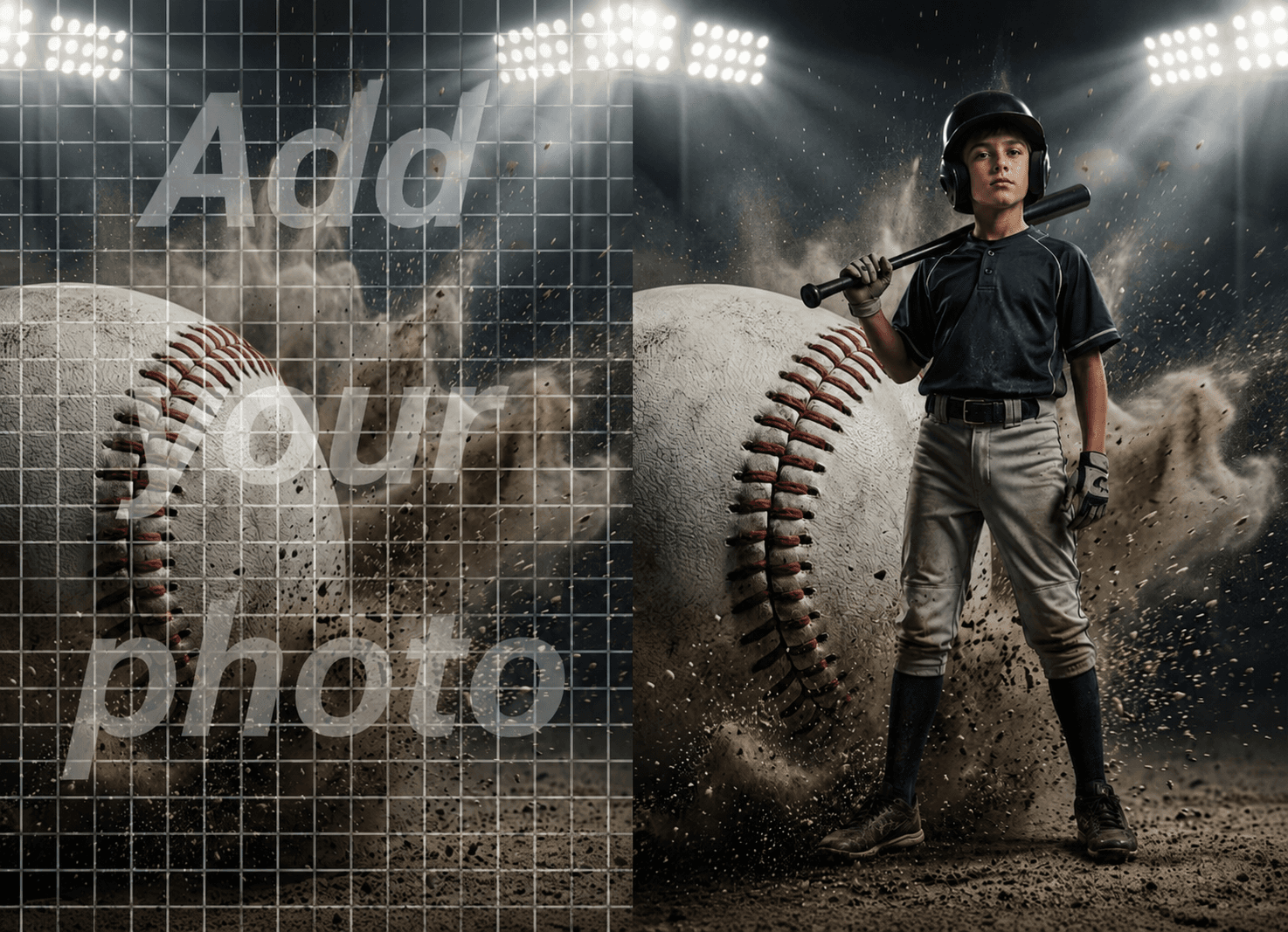 35 Baseball Light Digital Backdrops PNG JPG, Sports Photography Backgrounds, Editable Baseball Photoshop Templates, Sports Photo Backgrounds - Thumbnail 14