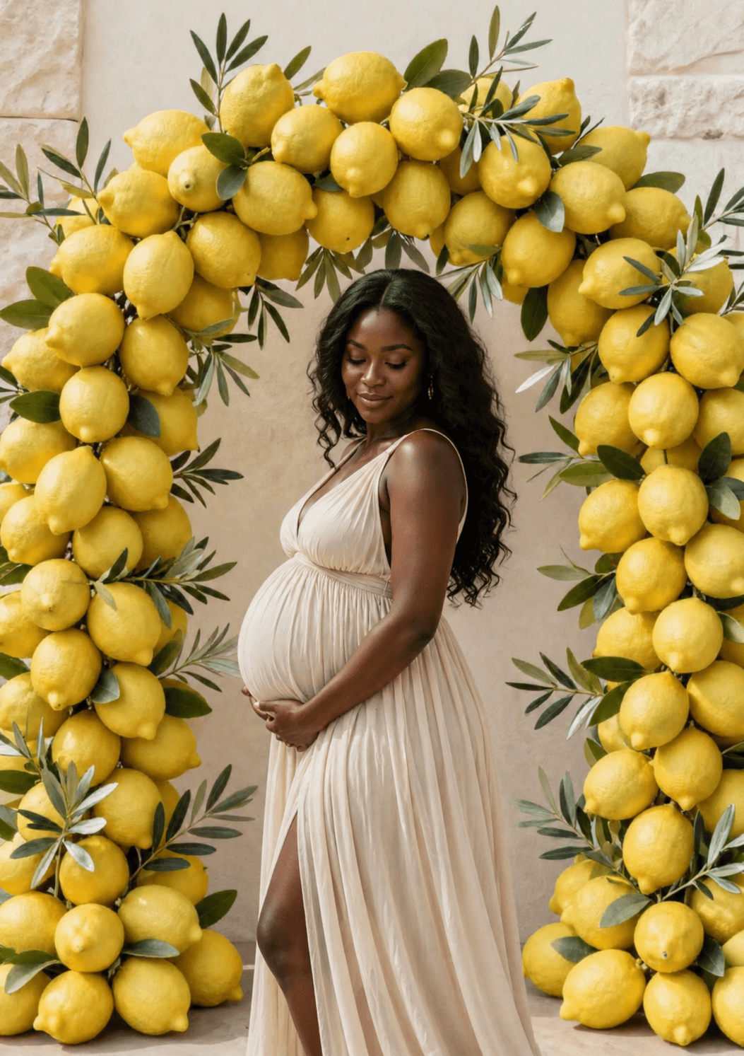 Italian Summer Baby Shower Backdrop Bundle, 40 Lemon & Olive Digital Backgrounds, Mediterranean Maternity Portrait Backdrops, JPG Download - Thumbnail 2