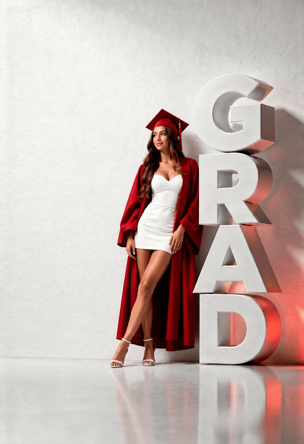 Graduation Digital Backdrop Set | 2026 Senior Photo Backgrounds with 3D GRAD Letters, 4 JPGs - Thumbnail 2