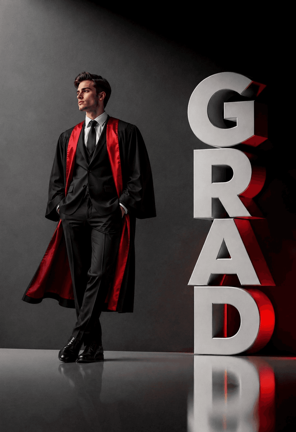 Graduation Digital Backdrop Set | 2026 Senior Photo Backgrounds with 3D GRAD Letters, 4 JPGs - Thumbnail 3