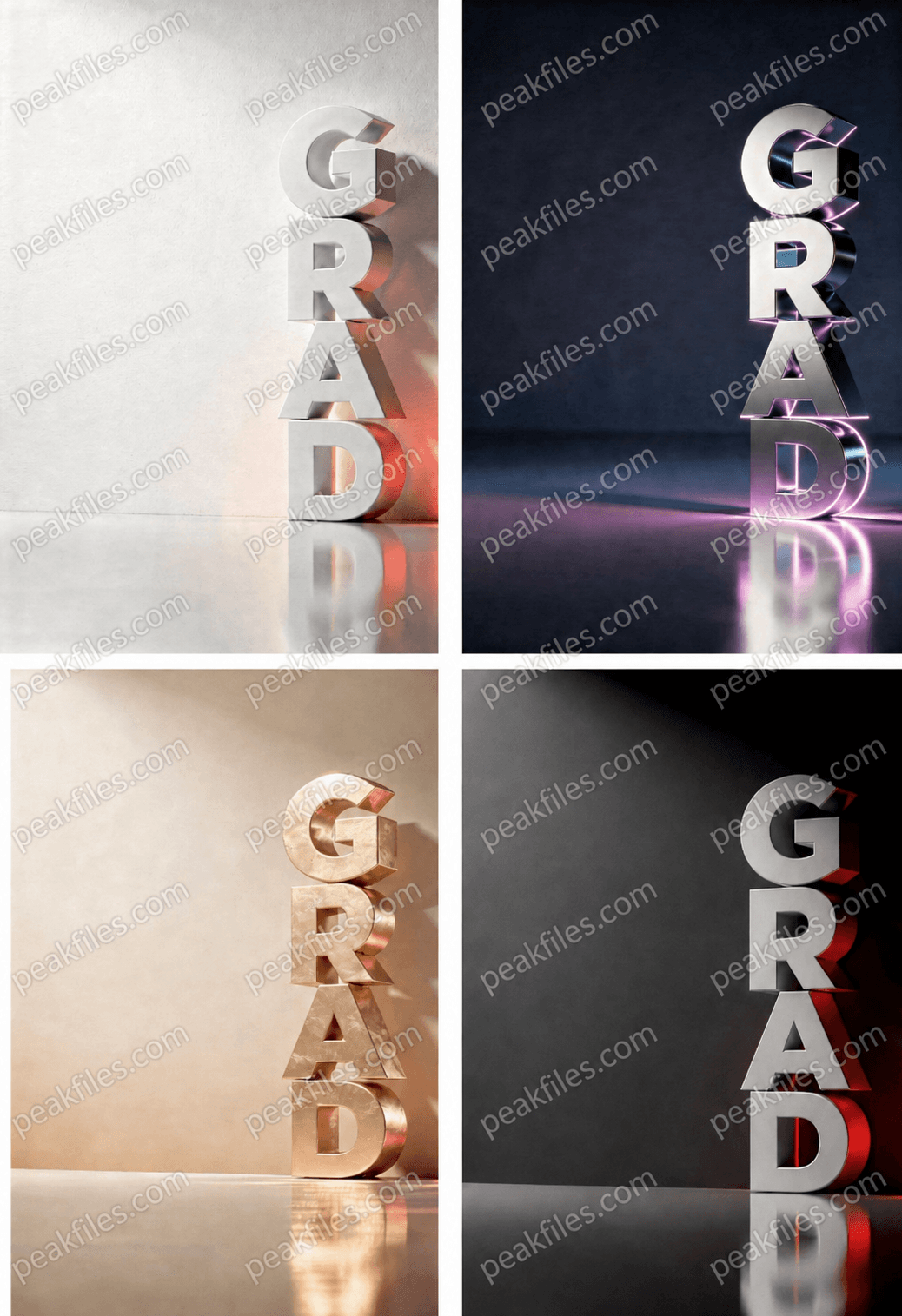 Graduation Digital Backdrop Set | 2026 Senior Photo Backgrounds with 3D GRAD Letters, 4 JPGs - Thumbnail 6