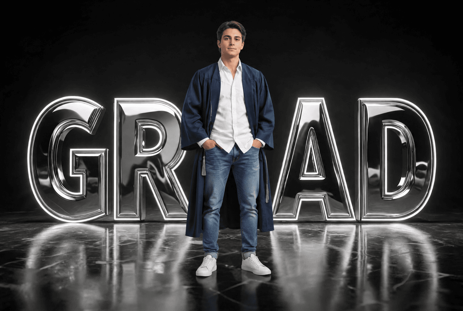Neon Graduation Digital Backdrop, Grad Party Digital Background, Class of 2026 Photo Booth Backdrop, 15 JPG Files, Instant Download - Thumbnail 4