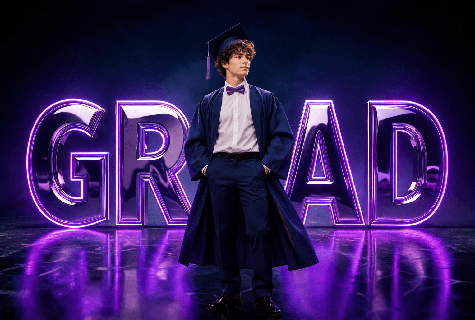 Neon Graduation Digital Backdrop, Grad Party Digital Background, Class of 2026 Photo Booth Backdrop, 15 JPG Files, Instant Download - Thumbnail 5