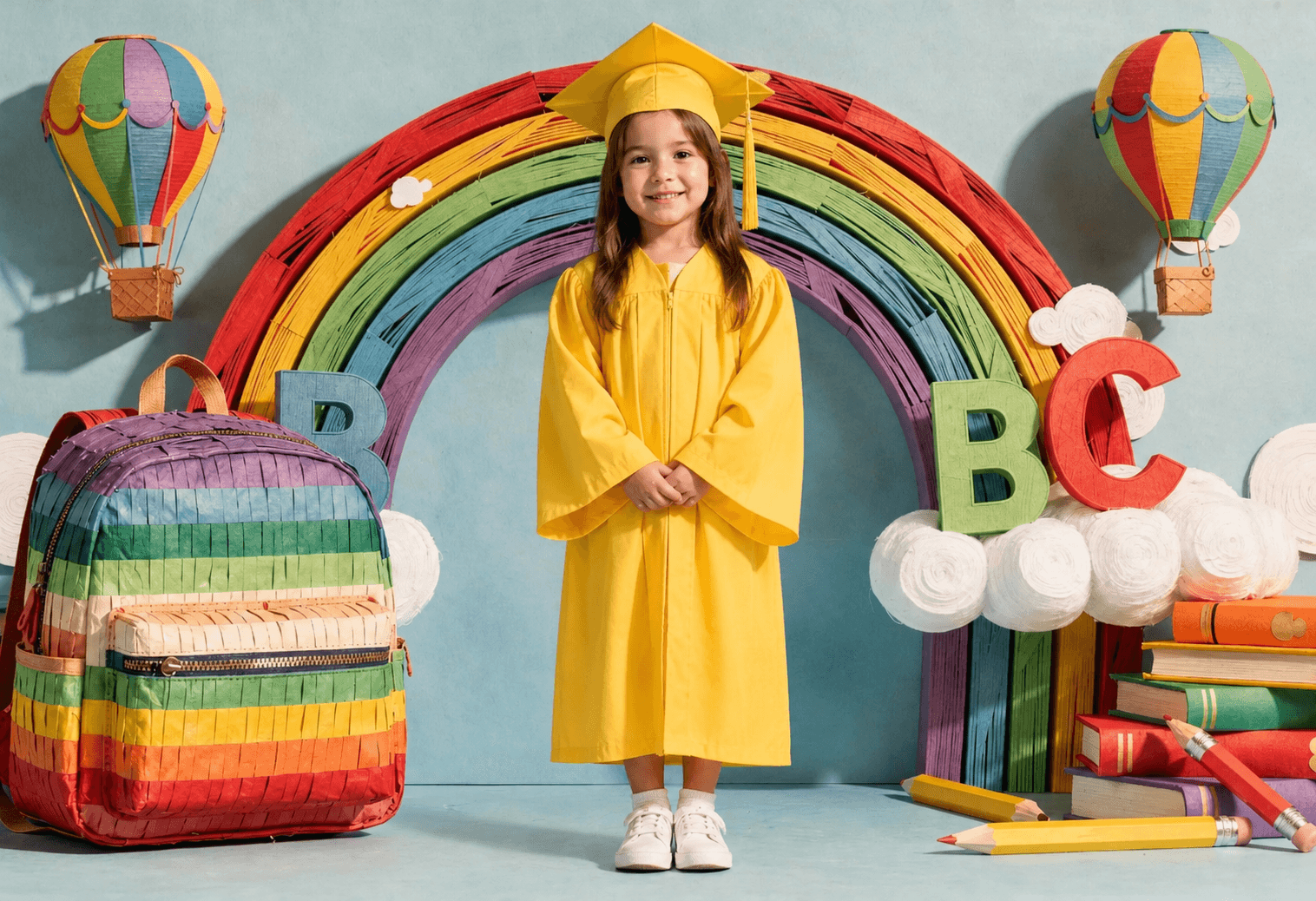 Rainbow Classroom School Photo Backdrop Bundle, Kindergarten Graduation Digital Backdrops, 20 JPG Backgrounds - Thumbnail 7