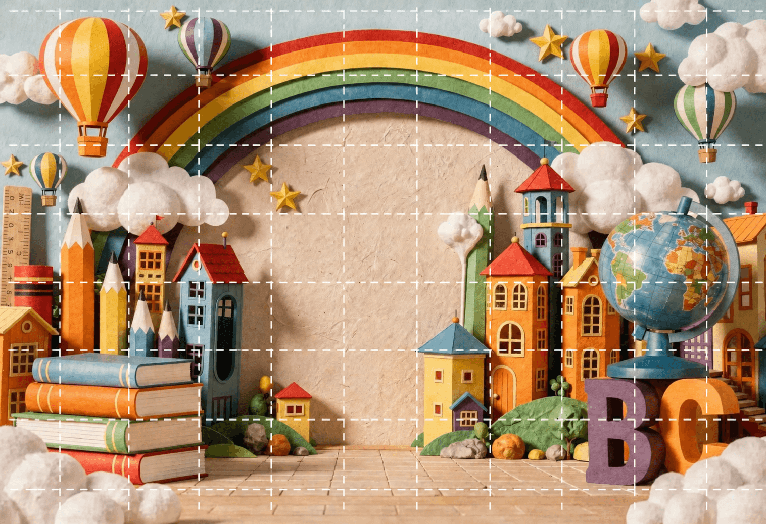 Create bright and memorable school portraits with this Rainbow Classroom School Photo Backdrop. - Thumbnail 3