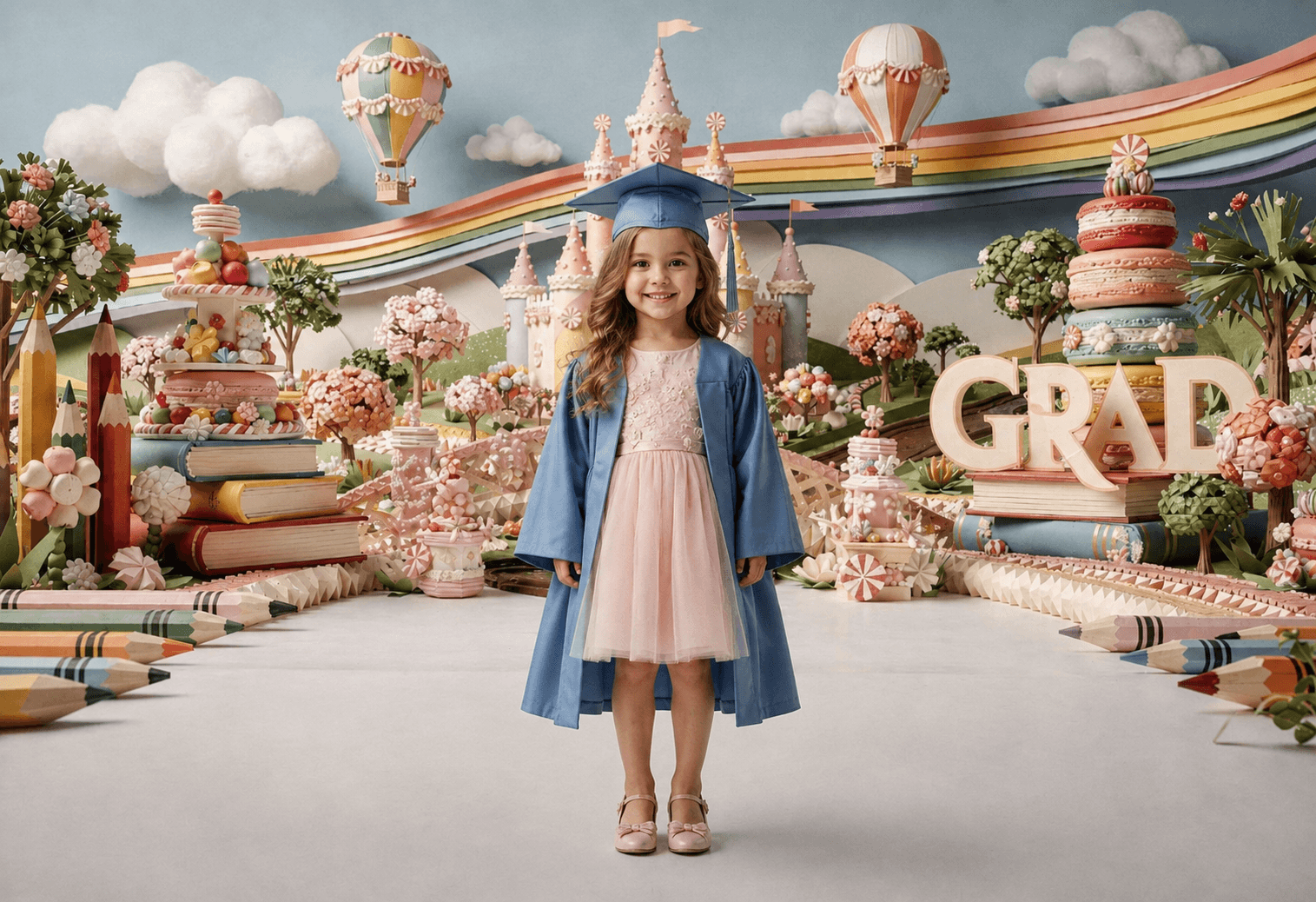 Candy Land School Photo Backdrop Bundle, Preschool Kindergarten Graduation, 15 JPG Backgrounds - Thumbnail 5