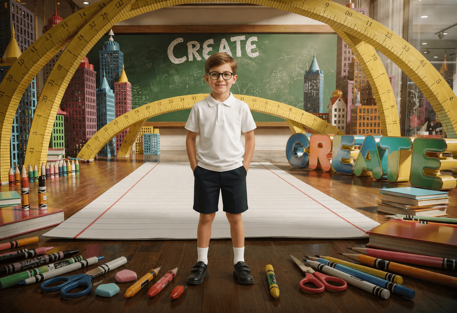 20 Back to School Digital Backdrops Bundle | School Portrait Backgrounds | Composite Photo Templates | Classroom Photography Backdrops - Thumbnail 4
