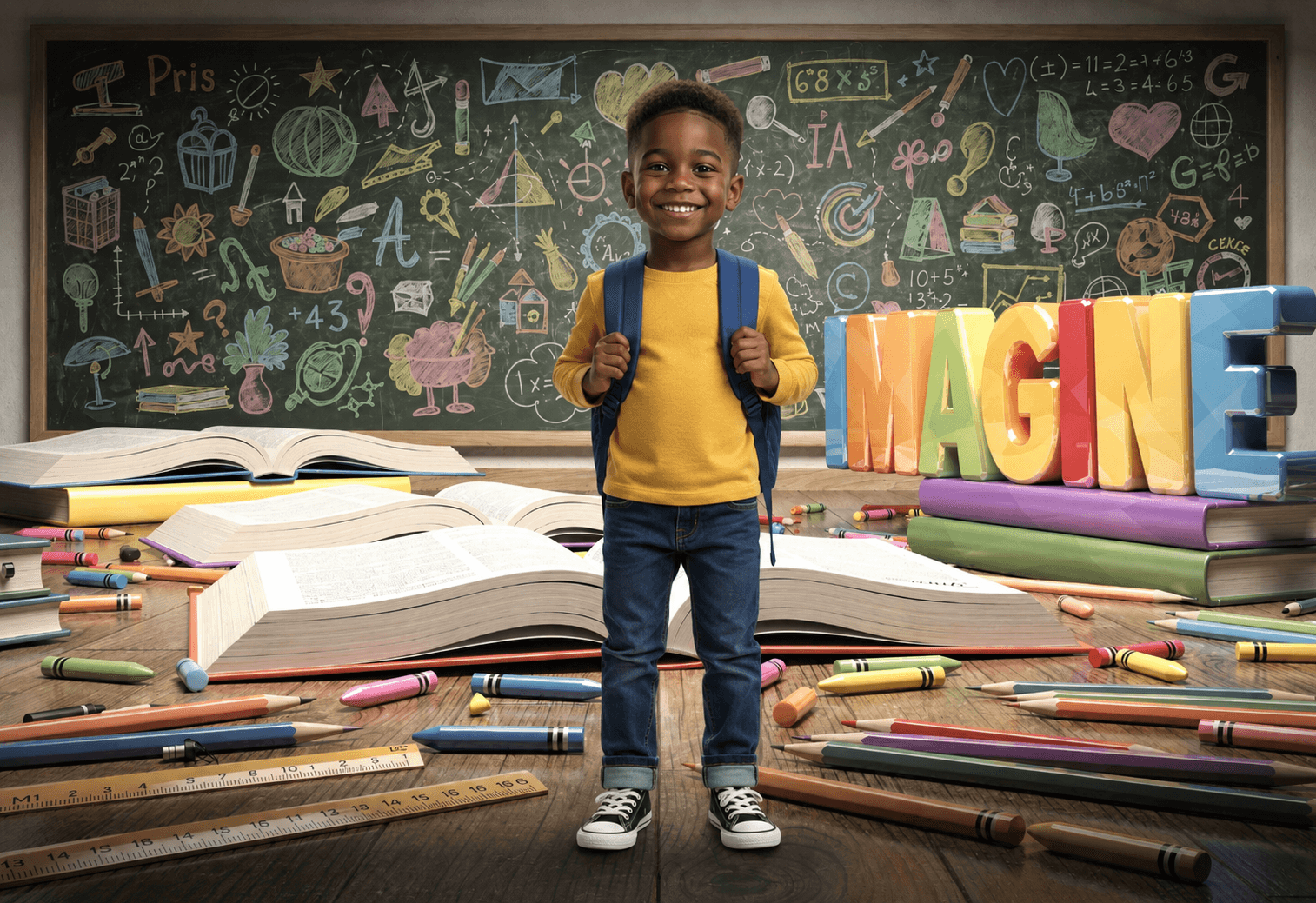 20 Back to School Digital Backdrops Bundle | School Portrait Backgrounds | Composite Photo Templates | Classroom Photography Backdrops - Thumbnail 5