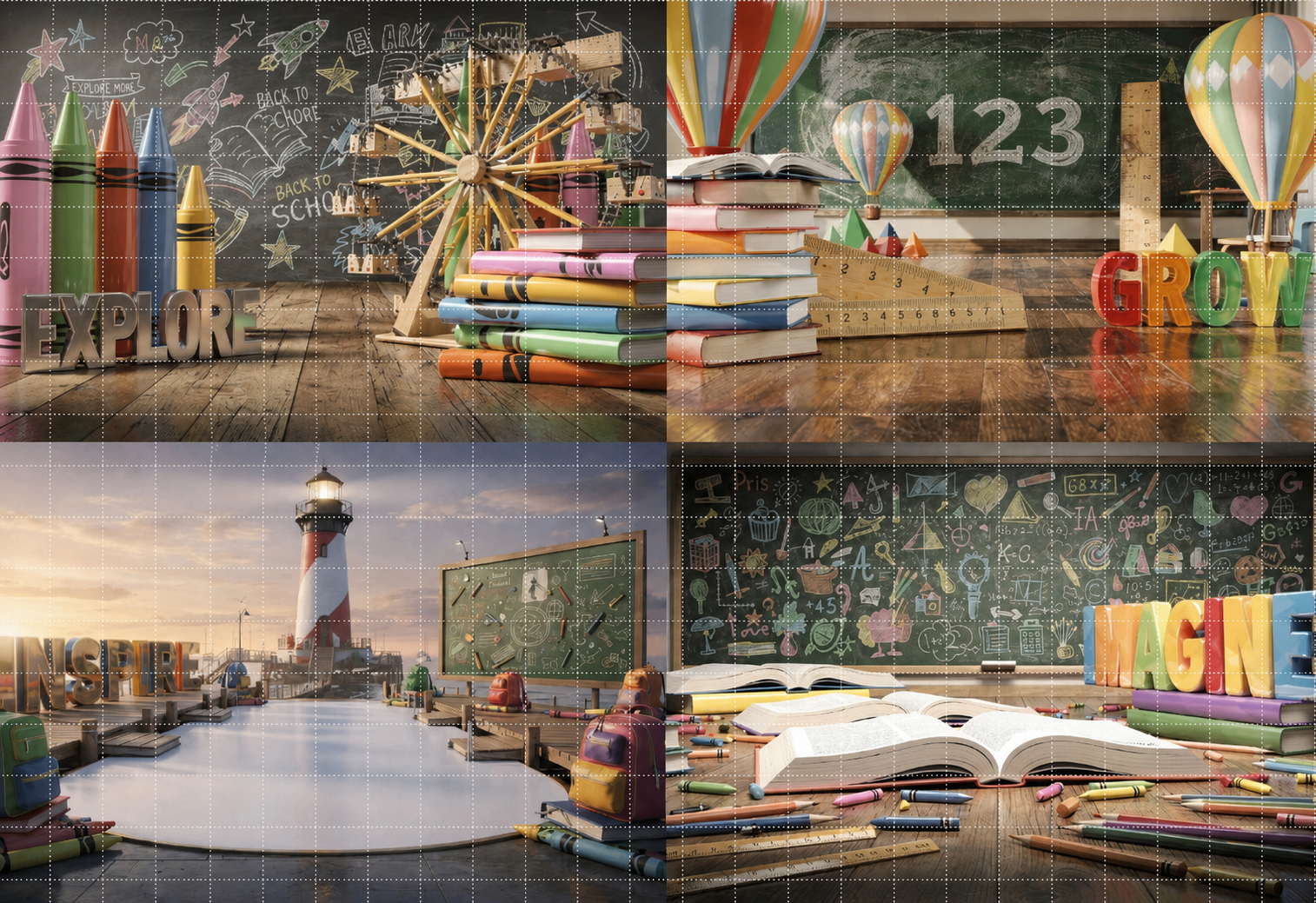 20 Back to School Digital Backdrops Bundle | School Portrait Backgrounds | Composite Photo Templates | Classroom Photography Backdrops - Thumbnail 10