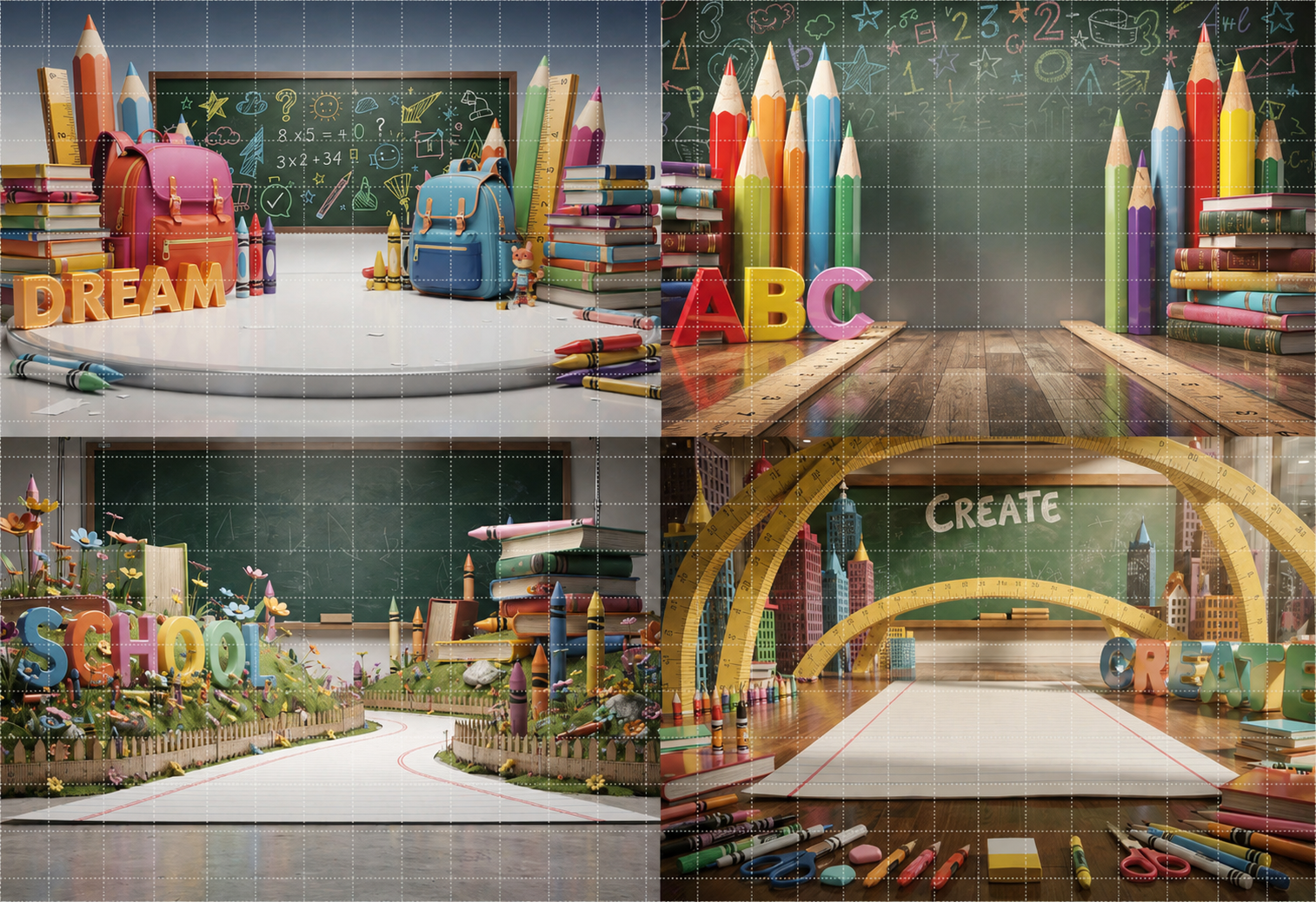 20 Back to School Digital Backdrops Bundle | School Portrait Backgrounds | Composite Photo Templates | Classroom Photography Backdrops - Thumbnail 11