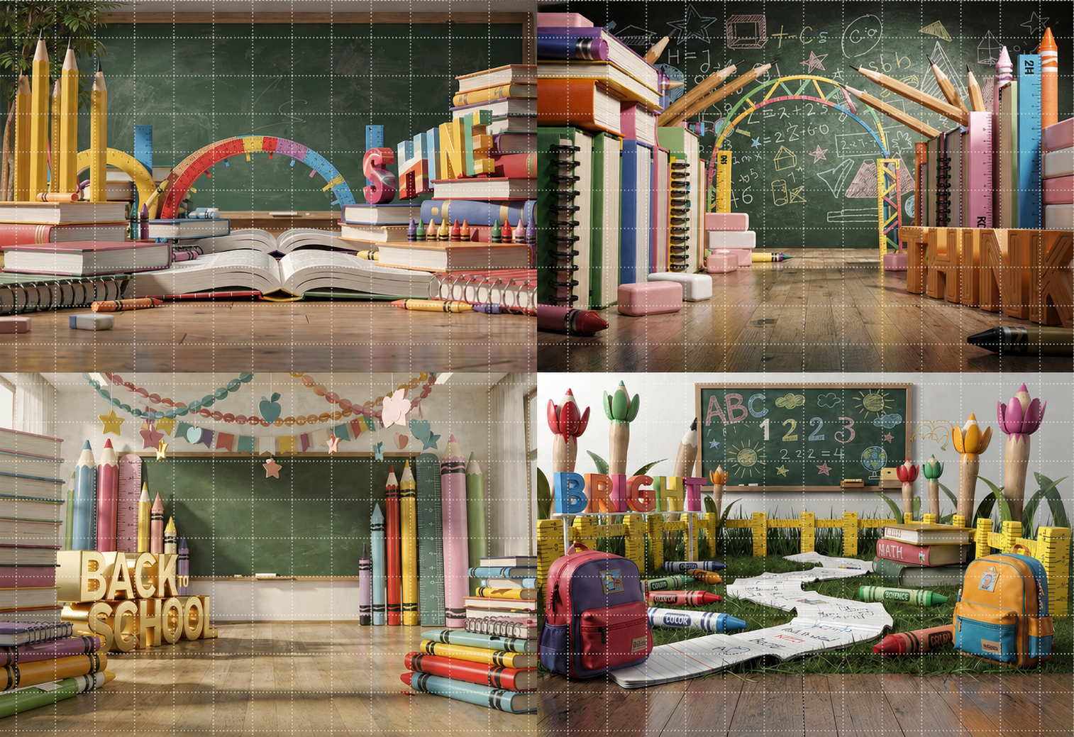 20 Back to School Digital Backdrops Bundle | School Portrait Backgrounds | Composite Photo Templates | Classroom Photography Backdrops - Thumbnail 13
